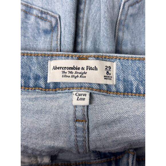 Abercrombie & Fitch Jeans 29 / 8 Womens Curve Love 90s Straight Distressed - Picture 7 of 8